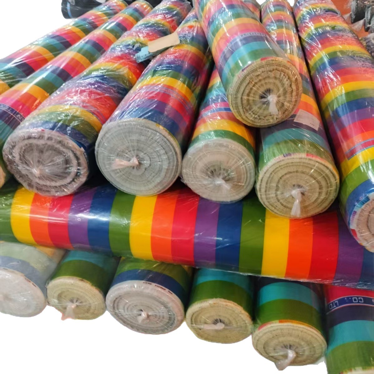 Alfombra infantil de tela Oxford a rayas de arcoíris, antideslizante, gruesa, para exteriores, sin olor ni decoloración