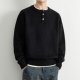 2026年秋季圆领长袖宽松型青少年腈纶针织衫透气罗纹底摆运动风格，男装针织衫/毛衣，星座614