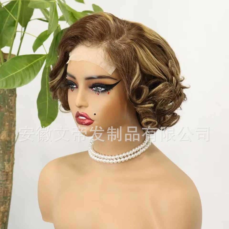 Cross-Border European, American, and African Human Hair Wigs 4X4 Lace Front Wigs Cross-Border European, American, and African Human Hair Wigs 4X4 Lace Front Wigs