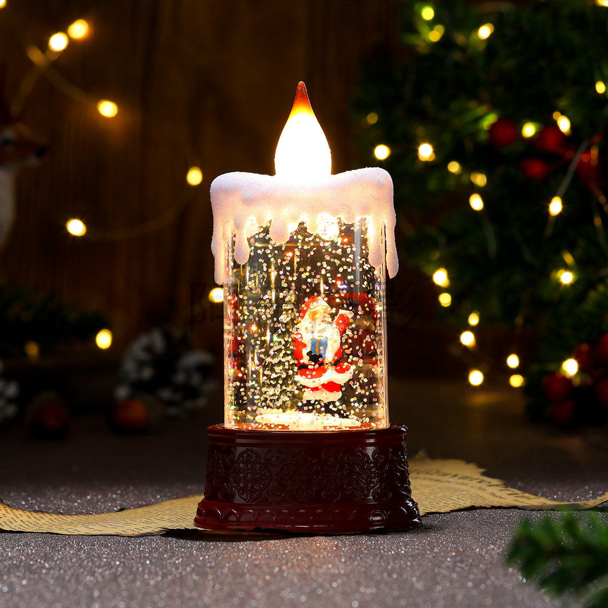 Neues Weihnachts-Wasserfüllungs-Leuchtkerzenlicht-Nachtlicht-Windlicht-Ornament, kleines Weihnachtsgeschenk-Ornament_voghion.com
