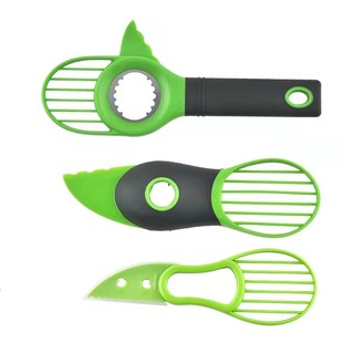 Factory wholesale stainless steel avocado scraper multi-function fruit cutter three-in-one fruit knife avocado separator