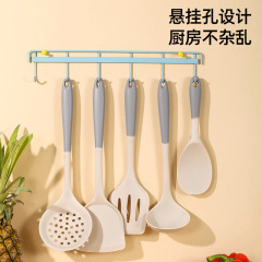 ミルク白灰二色シリコン鍋シャベルは鍋キッチン専用家庭用スプーン炒めシャベル調理器具セット