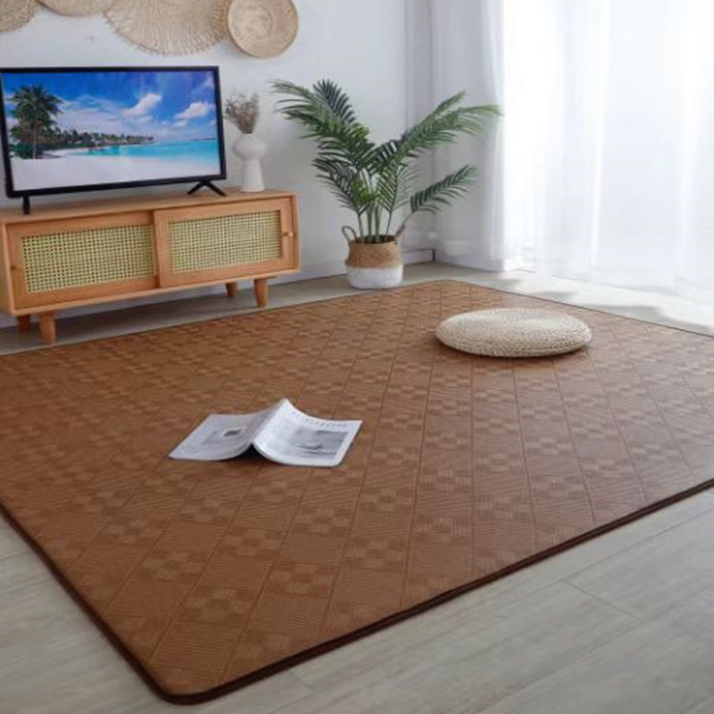 Rattan Mat Japanese-Style Summer Ice Silk Carpet Living Room Tatami Bay Window Mat Kang Mat Baby Crawling Anti-Fall Floor Mat