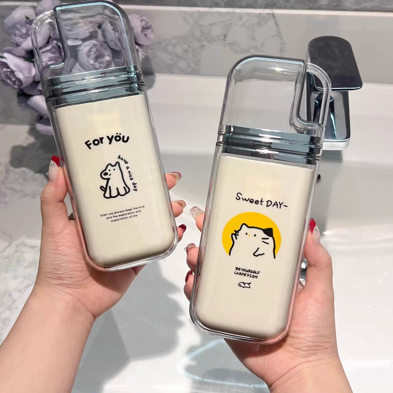 Japanese Portable Travel Mouthwash Cup, Three-In-One Toothbrush Holder Set, Toothbrush Cup, Mouthwash Storage