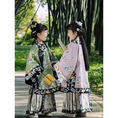 汉服女童2025春秋季新款清朝格格服长袖套装儿童新中式仙马面裙