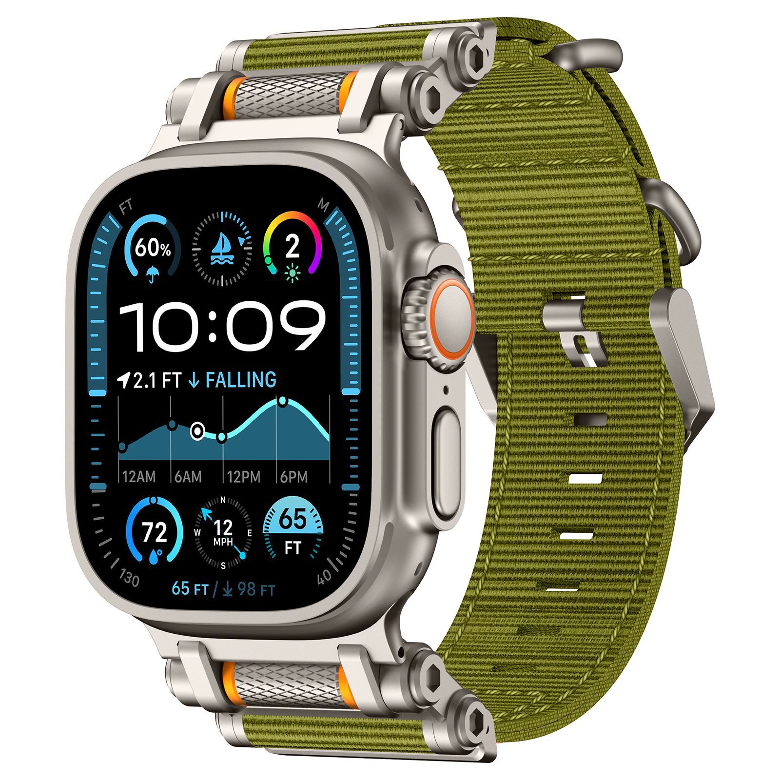 Destiny Gear Nylon Watch Strap Suitable for Apple Watch 8910 Generation Stainless Steel Head + Nylon Woven Watch Strap