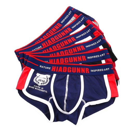 One piece drop shipping trendy men's underwear, men's cotton boxer briefs, breathable youth boxer sports shorts, large size pants