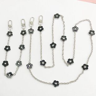 Kaixing New Oil Dropping Flower Hand-held Chain Small Chanel Style Mobile Phone Crossing Chain Mobile Phone Case Accessories Hanging Decoration Mobile Phone Chain for Women