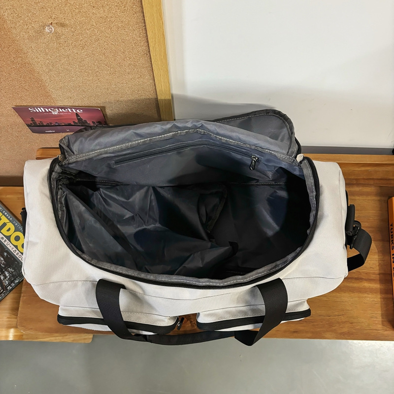 Bolso de equipaje deportivo de gran capacidad, bolso de viaje de corta distancia, bolso de fitness de marca de moda de color en contraste para hombres, bolso multifuncional de todo fósforo