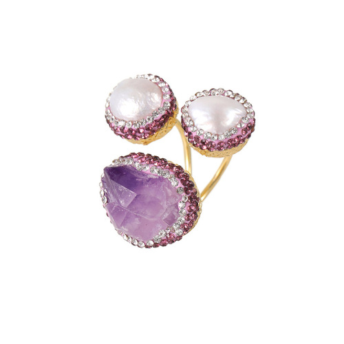 European and American retro cross-border jewelry vintage middle-aged rings light luxury design exaggerated high-end open ring wholesale