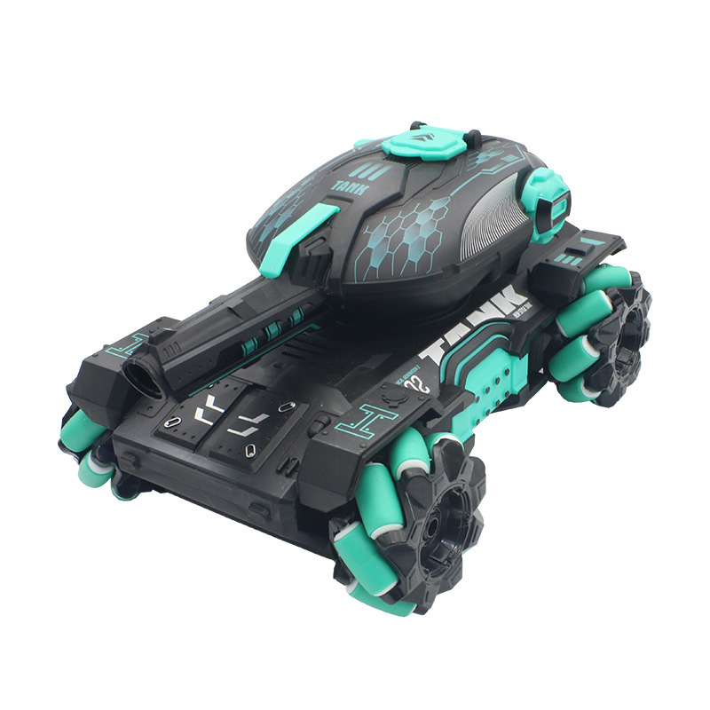 coche de control remoto para niños puede disparar bala de agua de cañón tanque de inducción de gestos cuatro tracción mecha todoterreno coche de juguete para niños