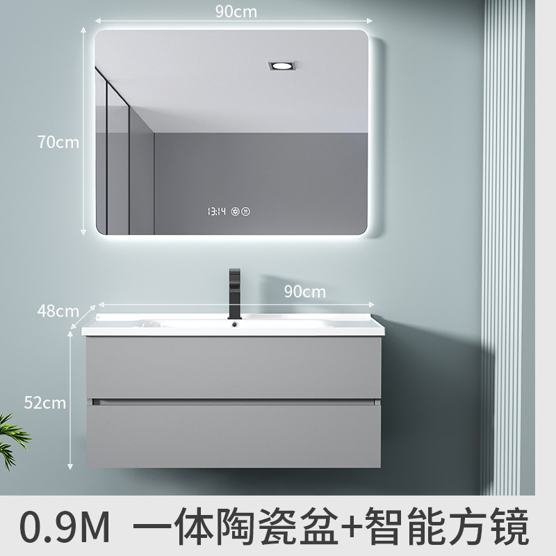 Gabinete de baño azul gris combinado cerámica lavabo lava