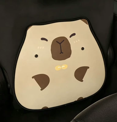 Cute Capibara Anti-Kick Pad, Car Seat Backrest Protection Pad, Children's Anti-Dirt and Anti-Scratch Interior Decoration (Chair back anti-kick pad) - kapibala-a-short-anti-kick-pad