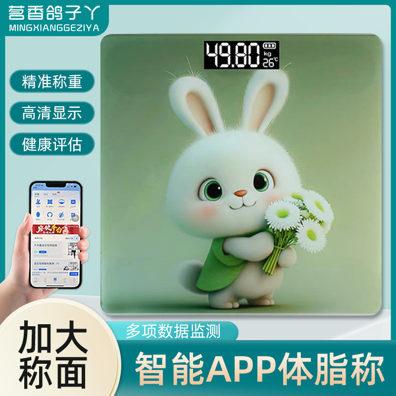 Cross-border cartoon intelligent body fat scale wholesale generation charging weight scale household small electronic scale high precision weight measurement