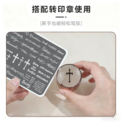 vintage English nail art transfer – Dırnaq bəzəkləri