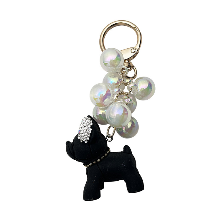 Cuentas personalizadas uva cadena perro llavero creativo muñeca diamante bolsa colgante coche regalo