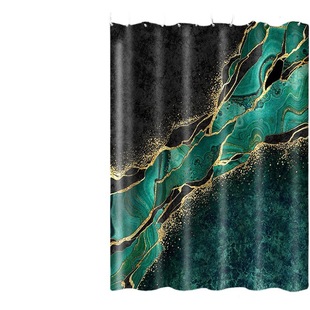Spot polyester thickened digital printing waterproof shower curtain bathroom curtain shower partition cross-border supply
