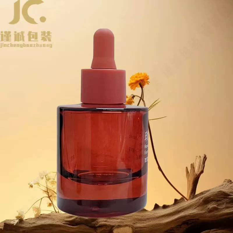 30ml толстый дно прямой круглая сыворотка бутылка для косметики стеклянная капельница бутылка для сырое масло высокого класса бутылка для пятно