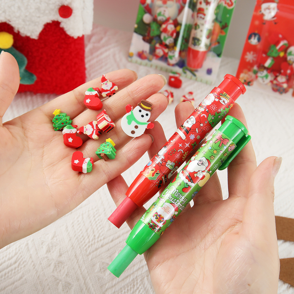 2025 dibujos animados de Navidad borradores de bolígrafo bolígrafo borradores navideños pequeños regalos papelería