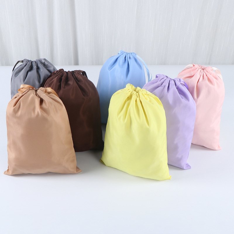 Bolsillo de cuerda de color sólido personalizado joyería bolsas de embalaje zapatos ropa cuerda de tracción bolsa de almacenamiento impermeable logotipo