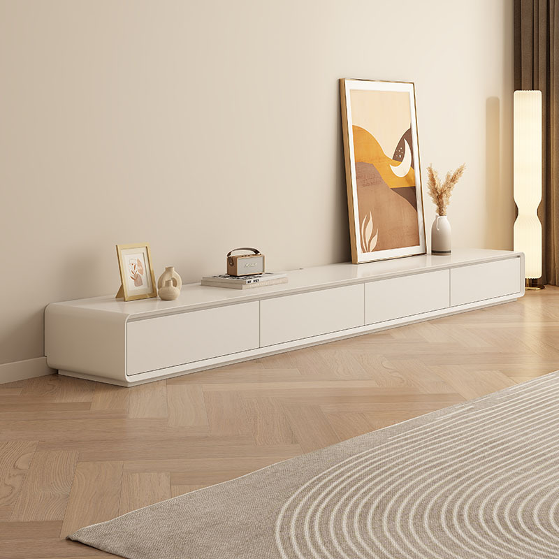 2025 Modern Simple New Cream Style Tv Cabinet Coffee Table Combination Solid Wood Floor-Standing Living Room Home Tv Cabinet