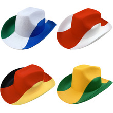 厂家外贸塞拉利昂国旗帽子 足球帽子世界杯帽 促销毛毡定型帽子球