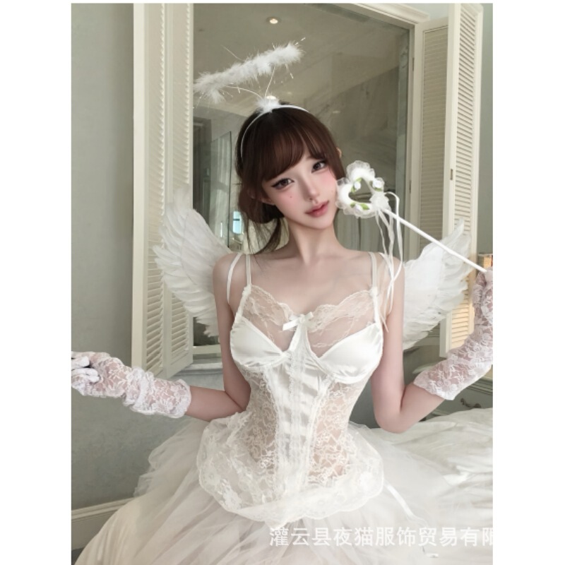 Night owl sweet and sexy lingerie, a seductive bridal outfit, sheer and alluring, perfect for Halloween cosplay, and designed to enhance your allure