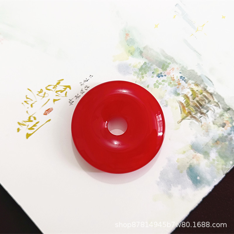 칼세도니 피존 블러드 레드 피스 버클 네이키드 펜던트(직경 약 50mm)