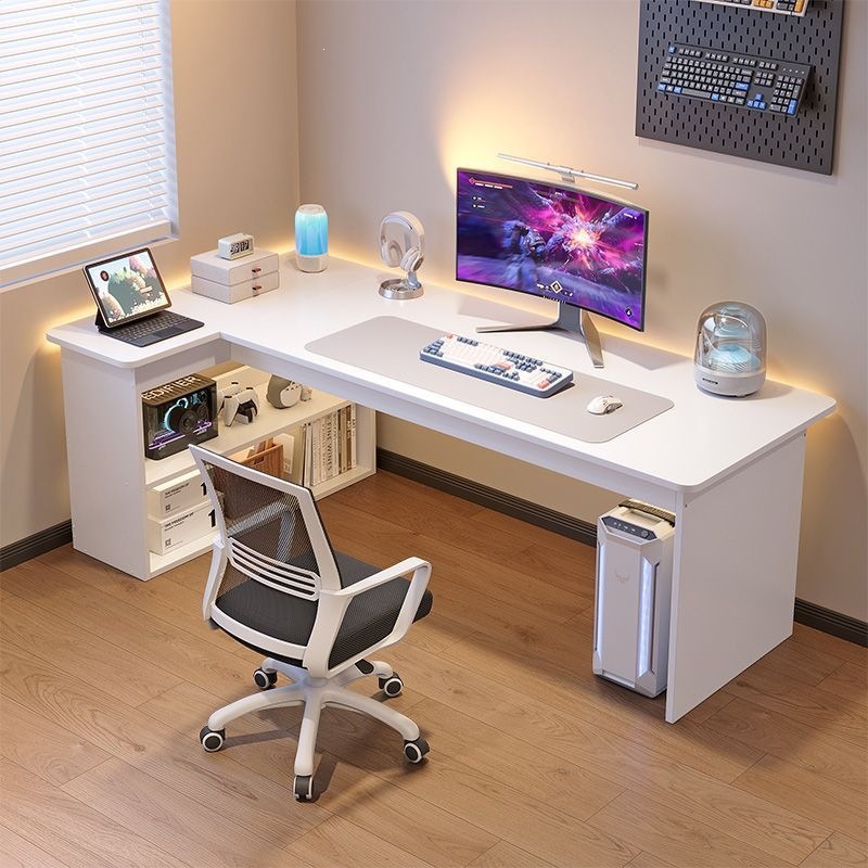 Corner computer desk desktop home student desk bookshelf integrated…