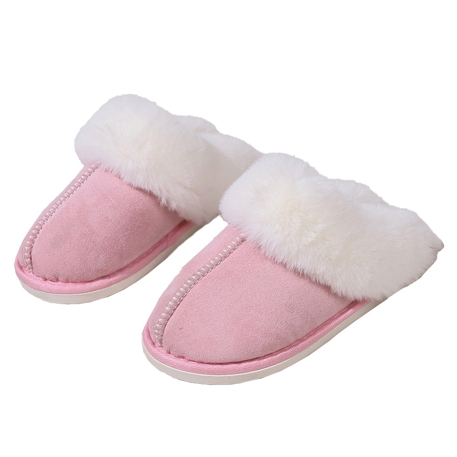New cotton slippers female winter woolen mouth home non-slip warm room with wool thickened spring and autumn cotton slippers_voghion.com