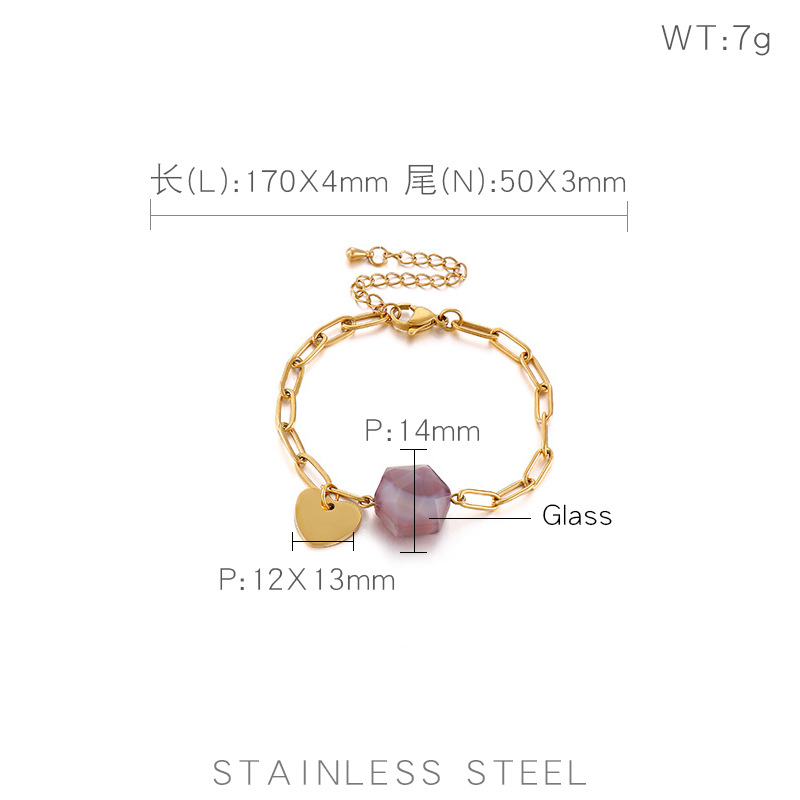 Fashion Geometric Titanium Steel 18K Gold Plated Bracelets In Bulk display picture 18