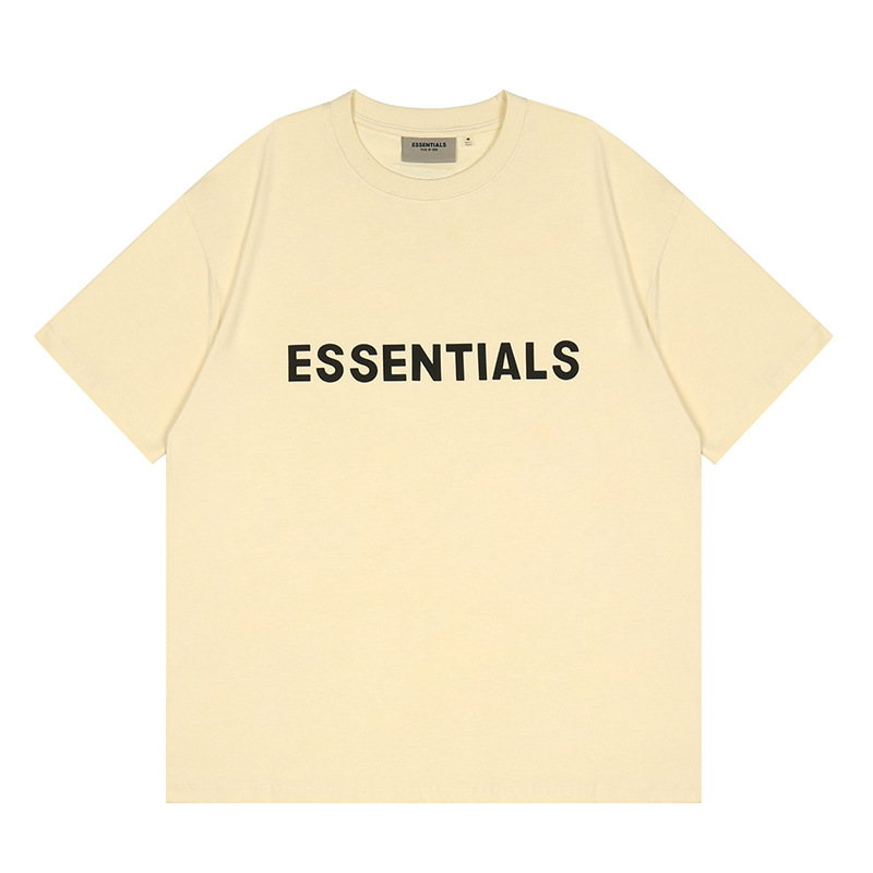 FOG multilínea ESSENTIALS HHH letras de silicona en el pecho suelta High Street verano camisetas de manga corta para hombres y mujeres marca de moda