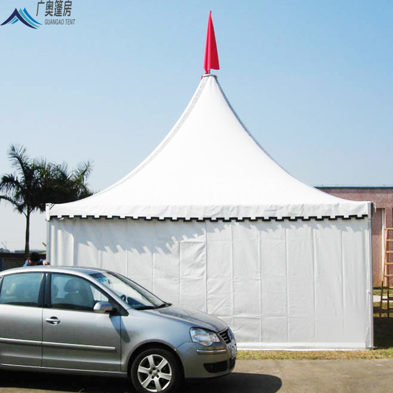 尖顶四脚遮阳帐篷户外活动临时搭建锥顶铝合金PVC帐篷pagoda tent