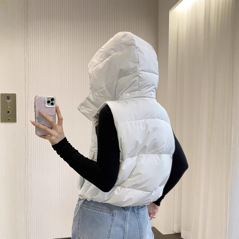 Lulu Same Wunder Puff Puff Four-compartment Vest Down Jacket Short Warm Lightweight Hooded Vest