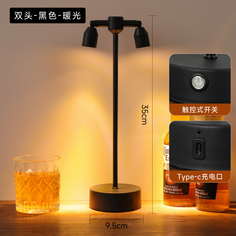 Lámpara de mesa de bar recargable al aire libre iluminación de ambiente de restaurante luz de noche luz de mercado nocturno faro de estand de atmósfera lámpara de mesa