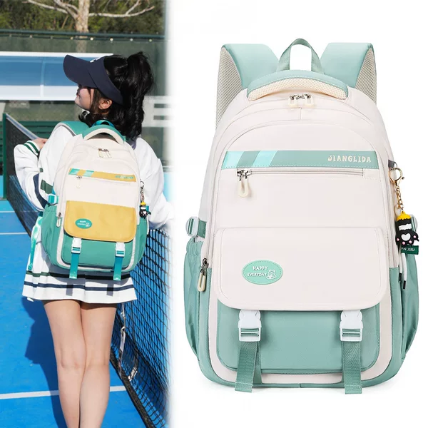 Large Capacity Casual College Student Backpack Junior High School Student Schoolbag Middle School Student High Value Instagram Style Girls' Backpack Women