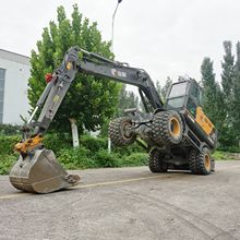 二手临工135挖掘机 皮轮挖土机 电动小微挖 挖机改装  固定勾机