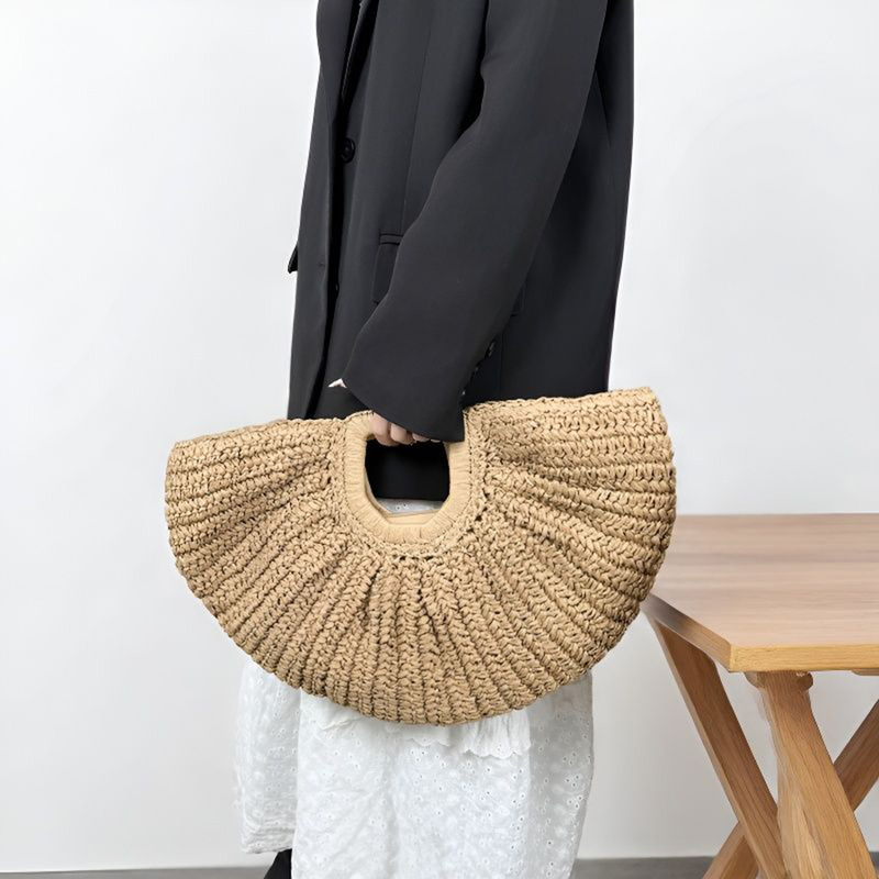 2026 New Model French Retro Bohemian Style Handmade Paper Rope Woven Bag Niche Fashion Handbag