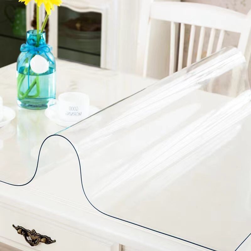 Mother and Baby Soft Glass Pvc Transparent Dining Table Mat Waterproof, Oil-Proof, Anti-Scalding, No-Wash Plastic Crystal Plate Coffee Table Table Mat