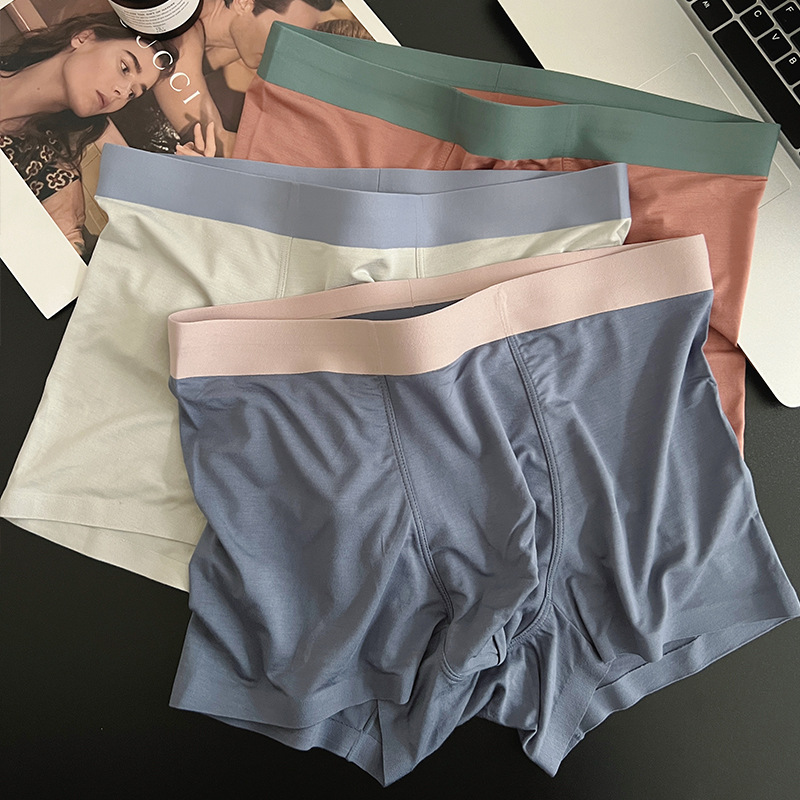 Ropa interior modal de los hombres sin costuras boxeadores de fábrica al por mayor boxeadores transpirables más tamaño verano Mediados de cintura