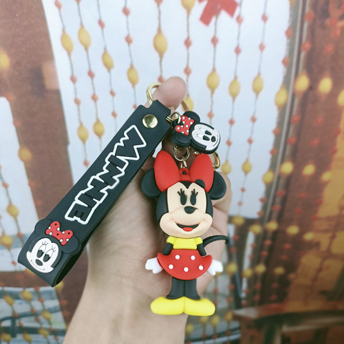 Donald Duckland Mickey Minnie Doll Keychain Pendant Couple School Bag Pendant Mickey Mouse Bag Accessories