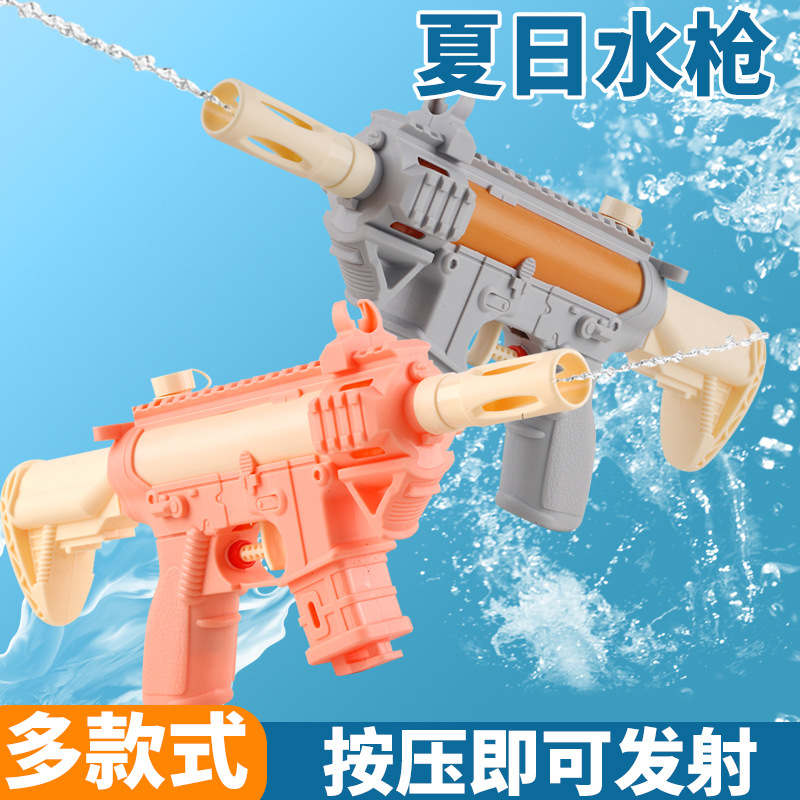 Nuevo juguete de pistola de agua para niños Juego de playa de verano botón al por mayor lindo color caramelo pequeña pistola de agua salpicaduras de agua Festival