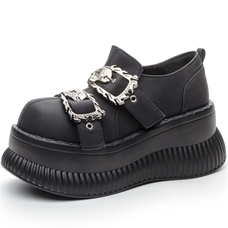 2025 nueva marca de moda caliente con base gruesa cabeza redonda dulce y cool zapatos de mujer punk muffin zapatos deportivos japoneses casuales