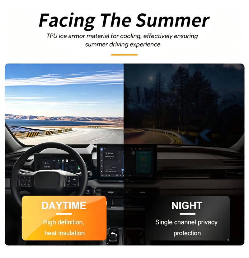Cross-Border Exclusive Supply of Pre-Cut Tpu Sunroof Blue Crystal Black Crystal Ice Armor Explosion-Proof Heat-Insulating Ppf Suitable for Rav4 (2026)