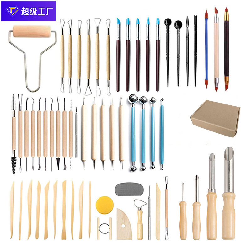 Foreign Trade Cross-Border Pottery Tool Set, Clay Carving Knife, Oil Clay, Clay Sculpture Knife, Stone Sculpture, Ceramic Sponge Brush
