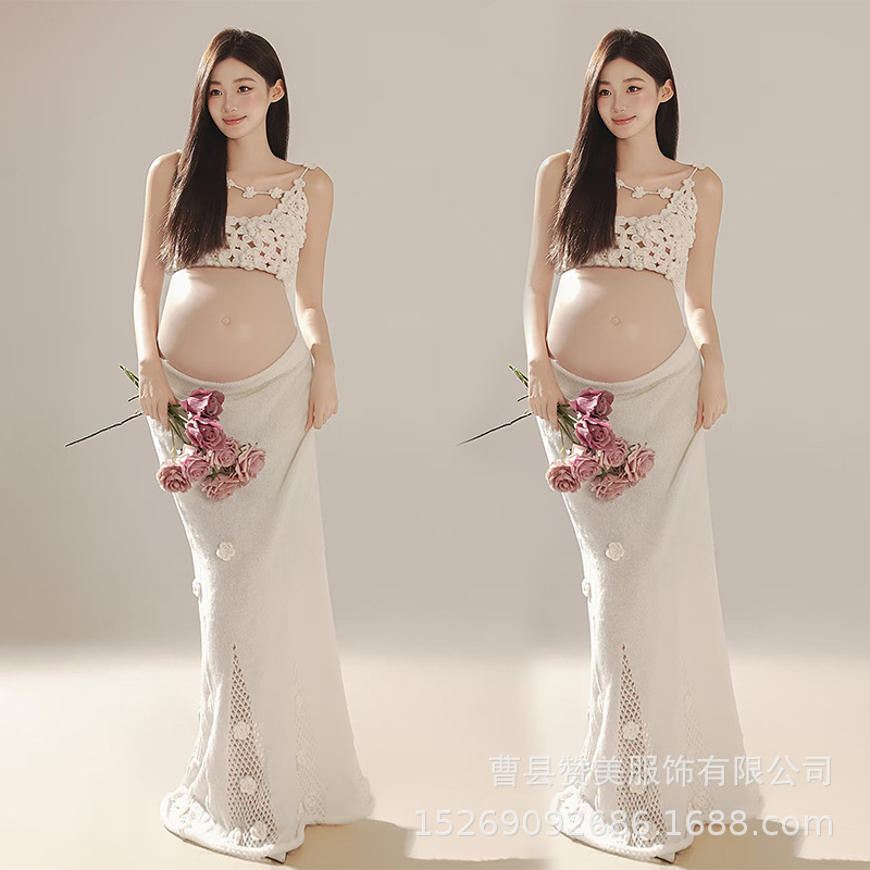 影楼の新型の早春の小清新な妊婦は服を撮影します。