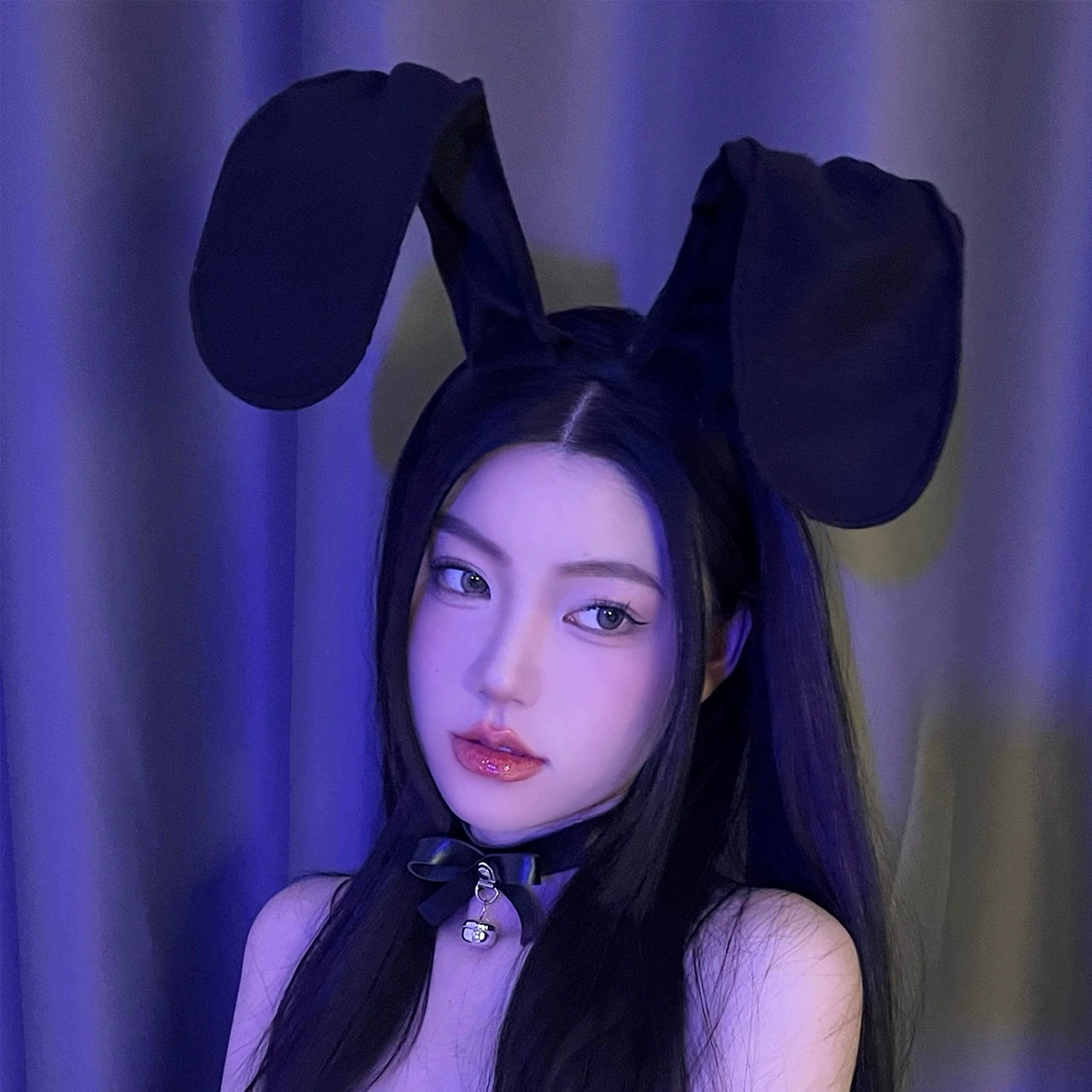 Headband Red Rabbit Lace Ears, Handmade Hair Accessory, High-Quality Graduation Party Style