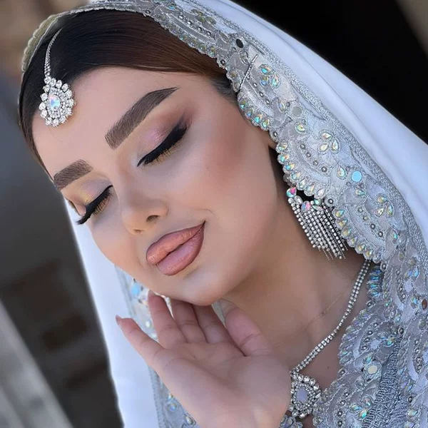Foreign Trade Middle East New Water Drop Hair Chain Forehead Chain Women's Fashion Rhinestone Eyebrow Drop Ethnic Fashion Bridal Headdress
