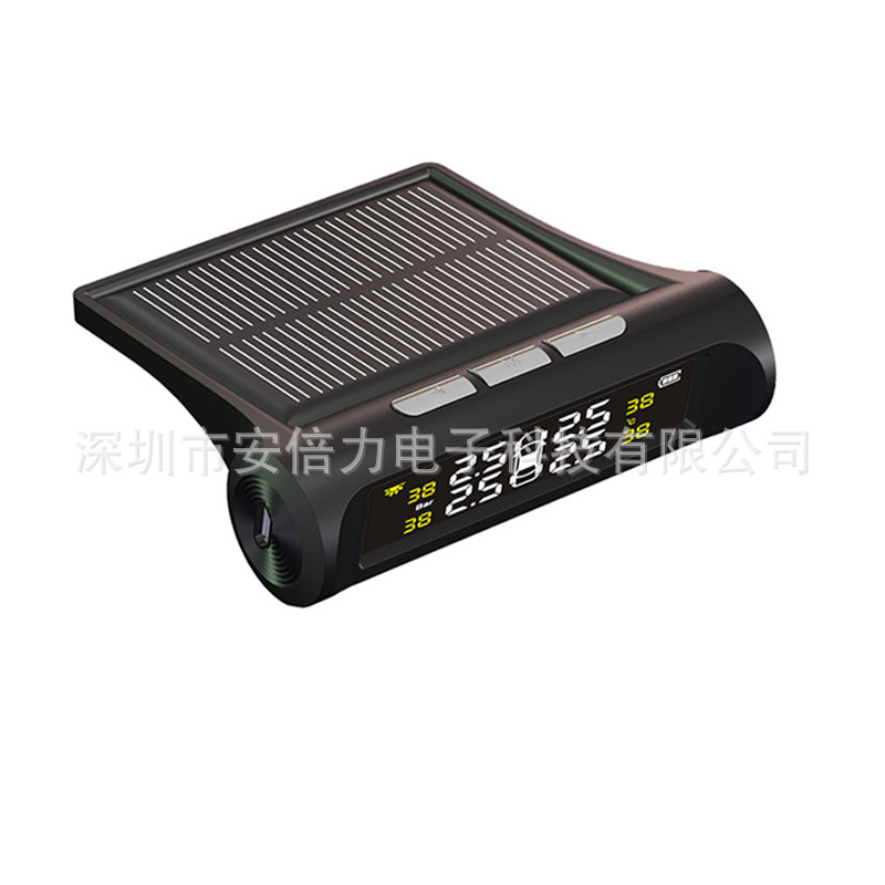 New Solar-Powered Car Tire Pressure Detector with External 4-Wheel Real-Time Tire Pressure Display and Tire Pressure Monitor
