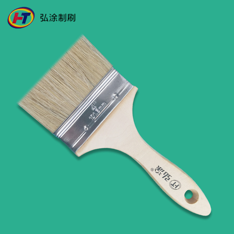 工业猪鬃毛涂料工具油漆刷 建筑装修3寸木质手柄油漆刷子